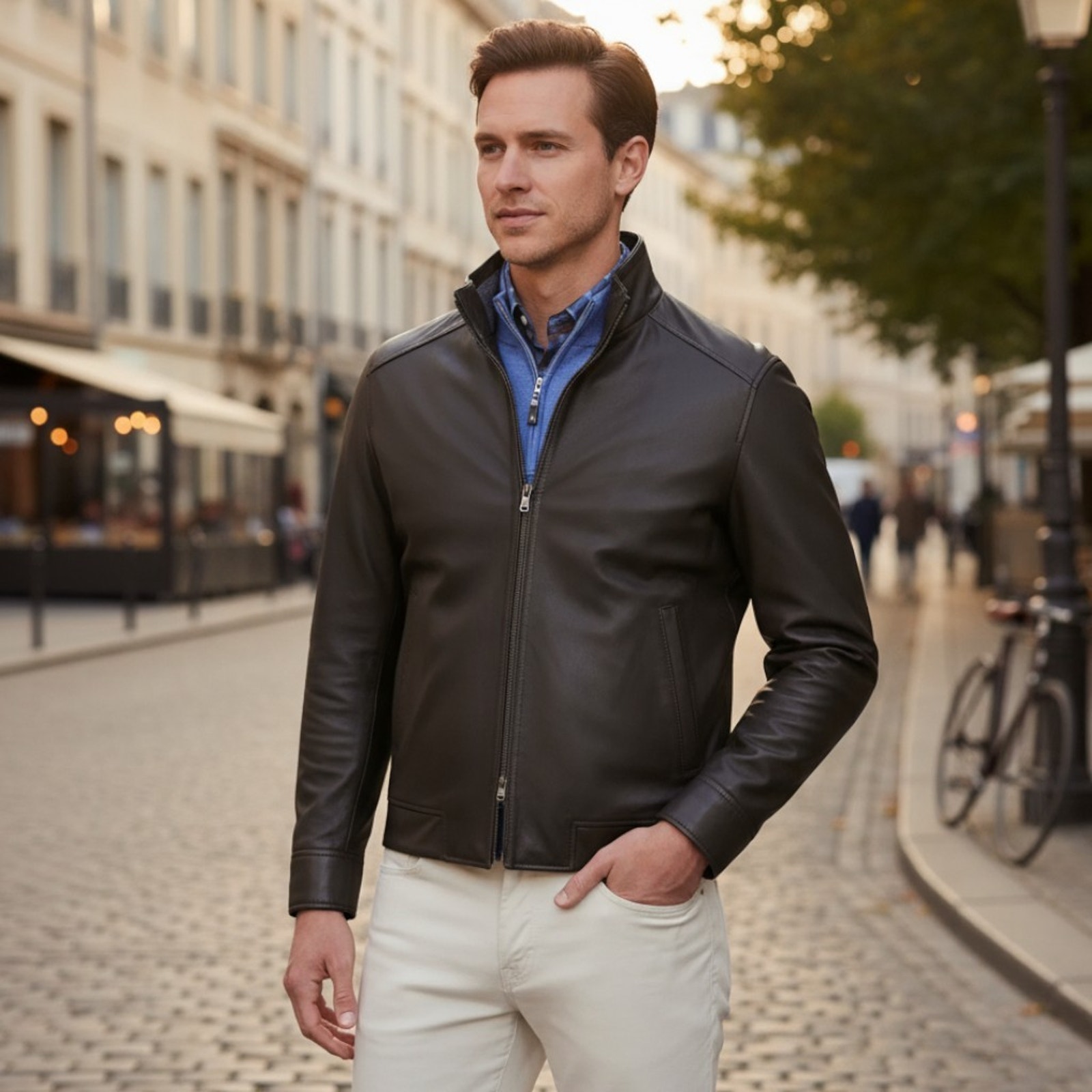 Nwot Peter Millar Boylan Jacket Mens Xl Brown Lambskin Leather Classic Bomber